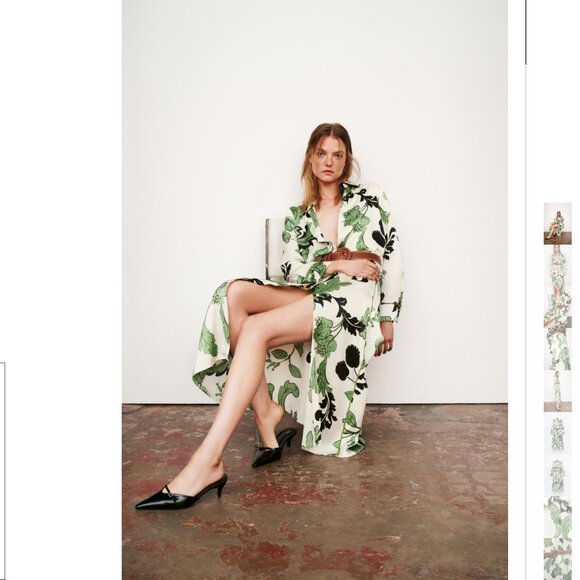 ZARA BELTED PRINTED SHIRT DRESS Sizes M, L NEW WITH TAG! - Picture 2 of 9